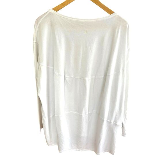 Lululemon Back In Action Long Sleeve Top Womens 10 White Loose Fit Shirt - Picture 3 of 11